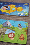 Okul Öncesi Başlangıç Yapboz Uzaya Yolculuk Ve Safari Ahşap Puzzle Set