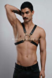 Halka Detaylı X Göğüs Erkek Harness, Gömlek Kemeri, T-shirt Kemeri, Clubwear - Brfm178