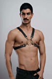 Halka Detaylı X Göğüs Erkek Harness, Gömlek Kemeri, T-shirt Kemeri, Clubwear - Brfm178