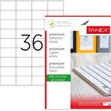 Tanex Lazer Etiket tw-2035 500 A4 Sayfa Laser Etiket 52,5 x 33 mm Boyutunda 1 A4 Sayfada 35 Etiket