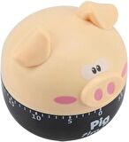 Krem Yaratıcı Mekanik Cartoon Pig Timer 60 Dakika Sevimli Plastik Zamanlayıcı
