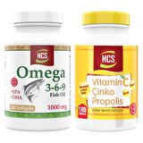 Ncs Vitamin C Çinko Propolis 180 Tablet Vitamin D   Omega 3,6,9 Fish Oil 1000MG 200 Softgel