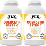 Flx Quercetin Complex Kuarcetin Ester C Bromelain Vitamin D Rutin Resveratrol Magnezyum Aserola 180 Tablet X 2 Kutu