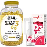 Flx Omega 3-6-9 90 Tablet  Nevfix Vitamin D3 Sıvı 20 ml