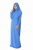 AÇIK GÖK MAVİSİ FERMUARSIZ NAMAZ ELBİSESİ