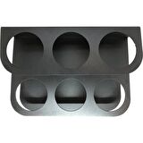 Horecamark Metal Siyah Sos Şurup Standı Çift Katlı 6 Bölümlü