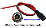 HADRON DİŞİ POWER JACK 25 CM 5,5X2,5MM DC JACK DC KABLO HDX5528 50 ADET