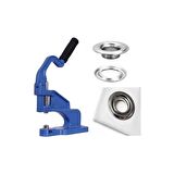 ABK PLASTİK Branda Kenarı Orta Boy Çıtçıt Metal Kuş Gözü Tulumba El Presi Kuş Gözü Çakma Makinası 1000 Adet Kapsül