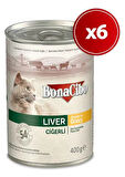 Bonacibo Soslu Ciğerli Yaş Kedi Maması 6 Adet * 400 gr