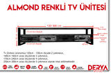 Deryawood Almond Doğal Ahşap Çekmeceli Tv Ünitesi -160 x 45 x 55  cm -Ceviz Renk