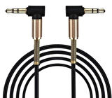 1 Metre 3.5mm Aux Kablo L Spiral Ses Aktarım Kablosu 90 Derece Yaylı 1m Aux Kablo