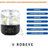 J001 Touch 4 Litre Ultrasonik Hava Nemlendirici Buhar Makinesi Dijital Hava Nemlendirme Cihazı Nem Ölçer Termometre Hava Nemlendirme Makinesi ve Aroma Difüzörü Nem Ölçerli