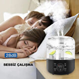 J001 Touch 4 Litre Ultrasonik Hava Nemlendirici Buhar Makinesi Dijital Hava Nemlendirme Cihazı Nem Ölçer Termometre Hava Nemlendirme Makinesi ve Aroma Difüzörü Nem Ölçerli