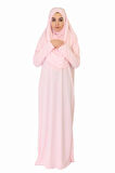 AÇIK TOZ PEMBE FERMUARSIZ NAMAZ ELBİSESİ