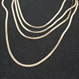 Multilayer 4lü Retro Altın Yılan Boyun Zincir Kolye Takı