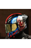 Rapıd 2 Race Zombıe Fullface Motosiklet Kaskı Gold Camlı