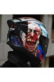 Rapıd 2 Race Zombıe Fullface Motosiklet Kaskı Siyah Camlı
