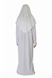 BEYAZ FERMUARLI NAMAZ ELBİSESİ