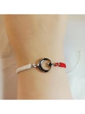 Crystal Ateliar Unisex Kırmızı Beyaz Ay Yıldız Makrome Bileklik