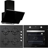 Silverline BO6502B02 - CS5335B01 - 3490 Oslo Siyah Ankastre Set