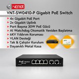 VNT- SW0410-P 4 port POE GIGA 2GIGA UPLINK POE SWITCH 60W