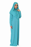 CAM GÖBEĞİ MAVİSİ FERMUARSIZ NAMAZ ELBİSESİ