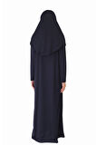 KOYU LACİVERT FERMUARSIZ NAMAZ ELBİSESİ