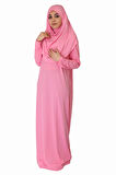 ŞEKER PEMBE FERMUARSIZ NAMAZ ELBİSESİ