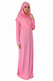 ŞEKER PEMBE FERMUARSIZ NAMAZ ELBİSESİ