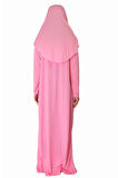 ŞEKER PEMBE FERMUARSIZ NAMAZ ELBİSESİ