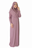 YENİ GÜL KURUSU FERMUARSIZ NAMAZ ELBİSESİ
