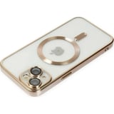 ALLY iPhone 14 Plus 6.7inç Renkli Kenar Lazer Çerçeveli Magsafe Uyumlu Silikon Kılıf-(5775)