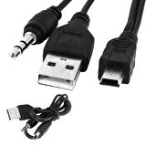 MİNİ USB 5 PIN TO USB-3.5 mm STEREO KABLO