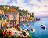 Liman Bahçesi Çerçevesiz 70x90 Sayılarla Boyama Hobi Seti