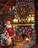 Sürpriz Noel Baba Çerçevesiz 90x110 Sayılarla Boyama Hobi Seti