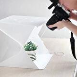 Katlanır Işıklı Fotoğraf Stüdyosu 40x40 cm 6 Renk Fonlu Ürün Çekimi İçin Uygun Fotoğraf Çekim Kutusu (4797)