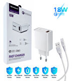 Samsung Galaxy S25 Plus Uyumlu 18W 3.4A Type-C Ultra Hızlı Şarj Cihazı / Şarj Aleti Seti (Adaptör+Kablo) - İthalatçı Garantili