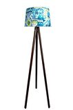 Masif 3 Ayaklı Lambader Tripod( Etnik Desen- Koyu Ceviz)