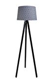 Masif 3 Ayaklı Lambader Tripod (mandala Çiçek Desen -siyah Ayak )