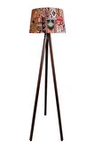 Beta Serisi,masif 3 Ayaklı Tripod Lambader( Kilim Desen-koyu Ceviz)