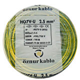 Öznur 2,5 Mm Nya Kablo - 100 Metre Sarı Yeşil