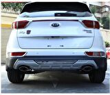 Kia sportage ön ve arka koruma difüzör 2016-2018 çift çıkış egzoz makyajsız kasalar