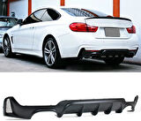 Bmw F32 arka tampon difüzörü 4 çıkış m-performance pianoblack 2012-2018