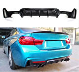 Bmw F32 arka tampon difüzörü 4 çıkış m-performance pianoblack 2012-2018