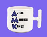 Azıcık Mantıklı Konuş Espirili Baskılı T Kulplu Kupa Bardak