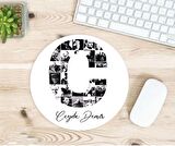Kişiye Özel Atatürk Resimleri İle Bezenmiş C Harfli İsimli Baskılı Mousepad