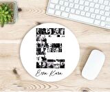 Kişiye Özel Atatürk Resimleri İle Bezenmiş E Harfli İsimli Baskılı Mouse Pad