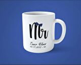 Mr & Mrs Sevgililer Gününe Özel 2'li İsimli Tarihli Kupa Bardak