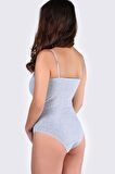 Tutku 148 Gri İp Askılı Çıtçıtlı Body