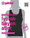 Yıldız 2176 Siyah Likralı Geniş Askılı Kadın Atlet